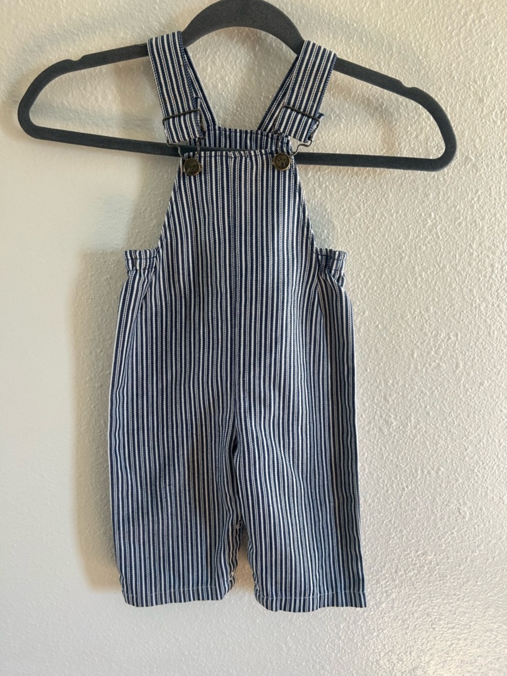 Vintage Buster Brown USA Made Striped Soft Overalls Baby Size 24 Mon